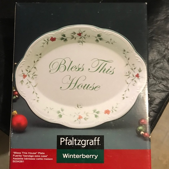 Pfaltzgraff Winterberry Bless This House Plate - Picture 3 of 5